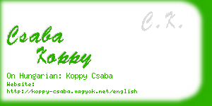 csaba koppy business card